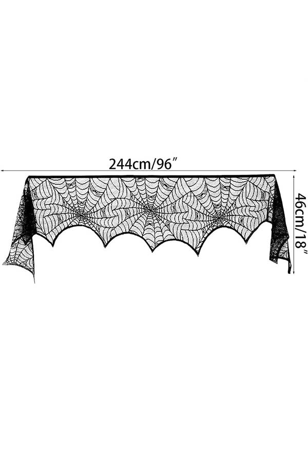 Gothic Halloween Decorations Fireplace Cloth and Hanging Banner Pumpkin Bat Spider Halloween Party Accessory