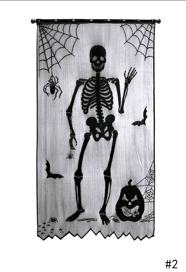 Gothic Halloween Door Cover Halloween Spider Web Door Curtain Halloween Party Accessory