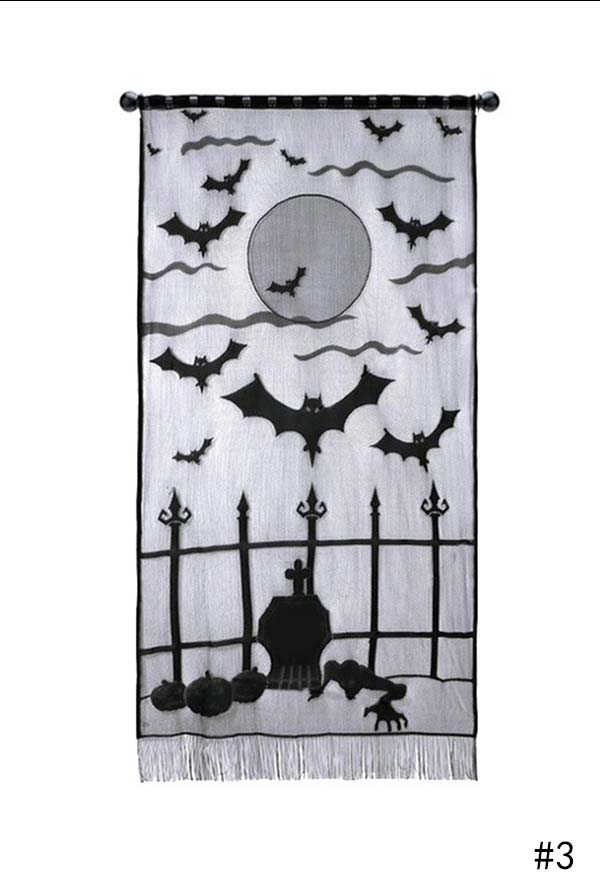 Gothic Halloween Door Cover Halloween Spider Web Door Curtain Halloween Party Accessory