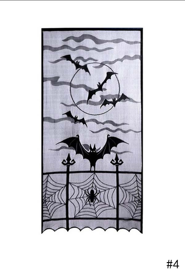 Gothic Halloween Door Cover Halloween Spider Web Door Curtain Halloween Party Accessory