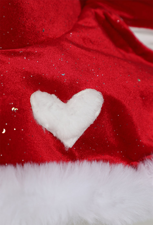 Cute Red Mushroom Hat With Heart Print