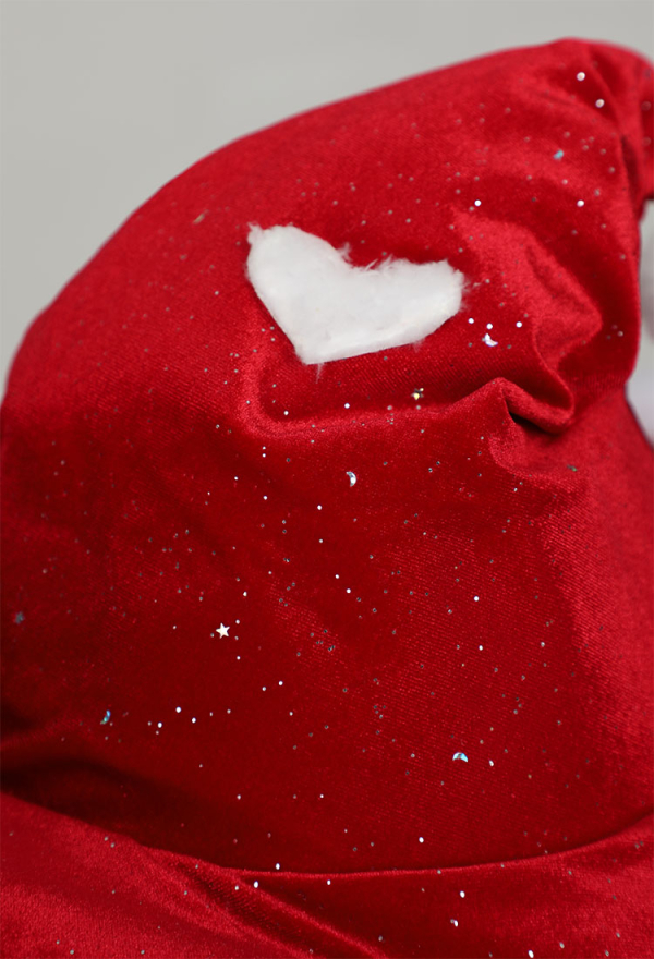 Cute Red Mushroom Hat With Heart Print