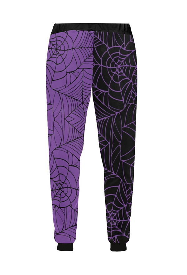 Women Halloween Gothic Purple Butterfly Web Track Pants