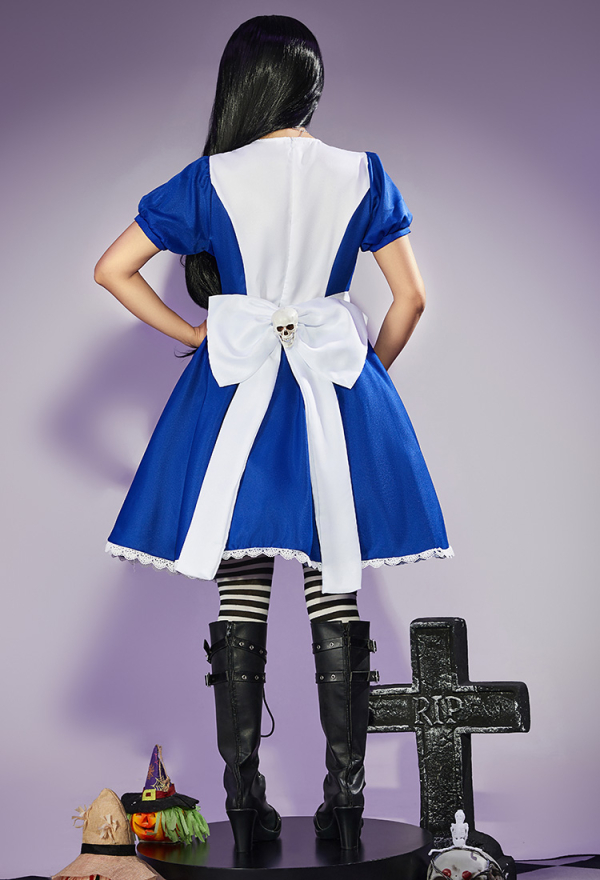 Alice: Madness Returns Alice Cosplay Costume Halloween Maid Dress Set