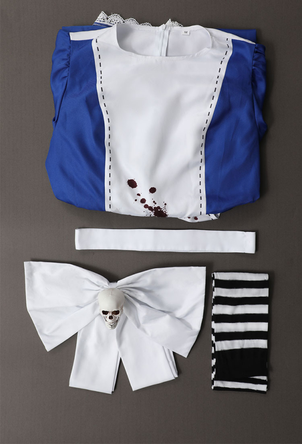 Alice: Madness Returns Alice Cosplay Costume Halloween Maid Dress Set