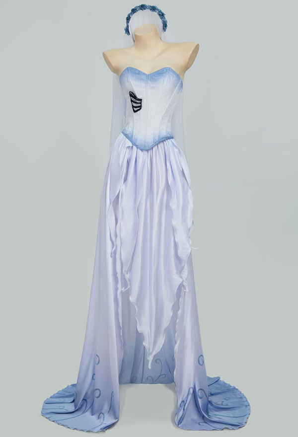 The Bride Gothic Wedding Dress Suit Corset Top and Skirt with Gloves Headpiece Cosplay Costume