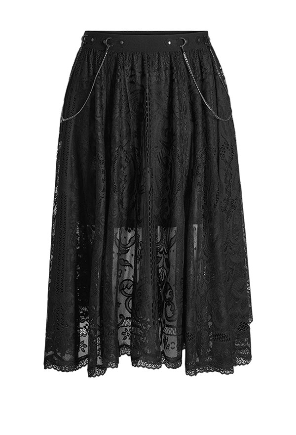 Punk Rave Dark Night Lace Skirt Gothic Outfit | Black Womens Plus Size ...