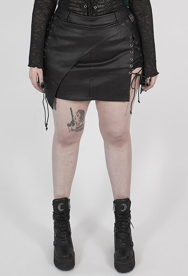 Punk Rave Irregular Hem Half Skirt Gothic Outfit | Black Womens Plus ...