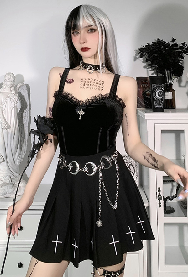 Gothic Summer Alternative Halter Tank Top – Gothic Top Outfit | Black ...