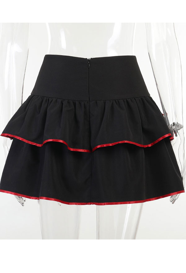 Y2K Style Gothic Strap High Waist Cake Skirt – Gothic Bottom | Mall ...
