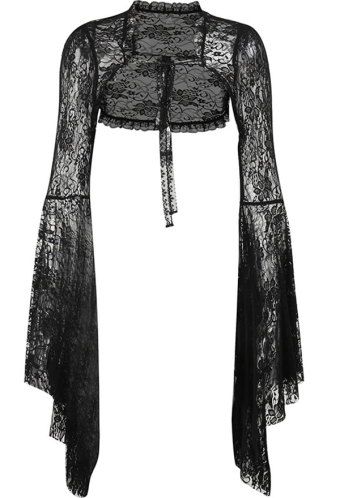 Gothic Dark Style Flared Sleeves Lace Shrug