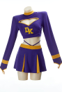 Jennifer Halloween Gothic Costume Purple Cheerleader Cutout Backless Top Skirt Set