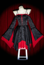 Medieval Gothic Black Velvet Dress Vampire Style Off Shoulder Strap Dress