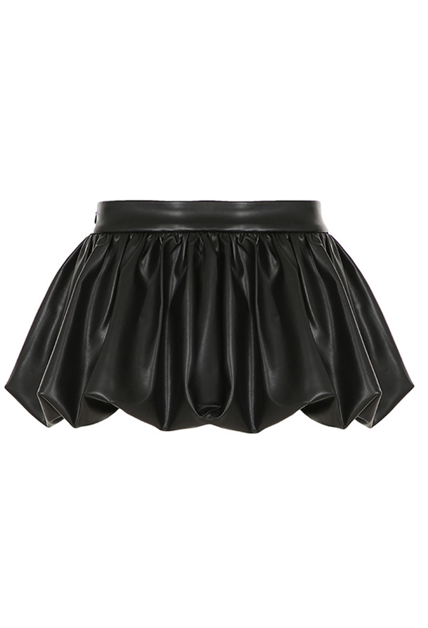 Gothic Black Low Waist Bubble Balloon Pod Puffy Skirt