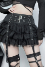 Gothic Style Black Mini Skirt Slim Fit Super Short Cake Skirt