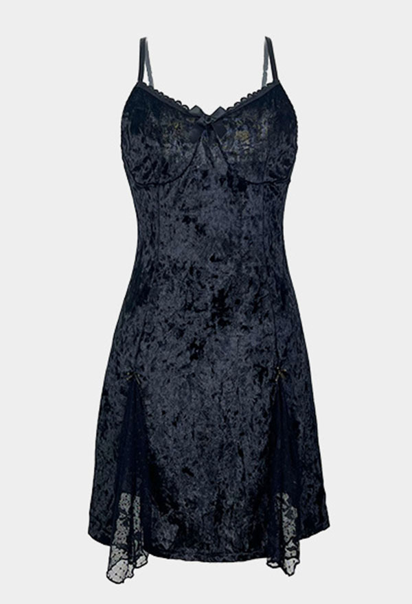 Gothic Style Sexy Dress Black Lace Suspenders Cami Dress