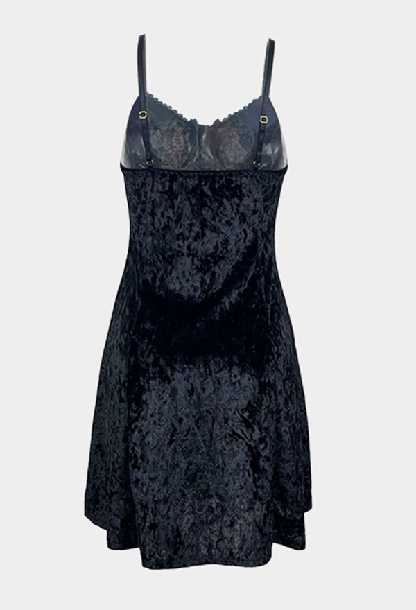 Gothic Style Sexy Dress Black Lace Suspenders Cami Dress