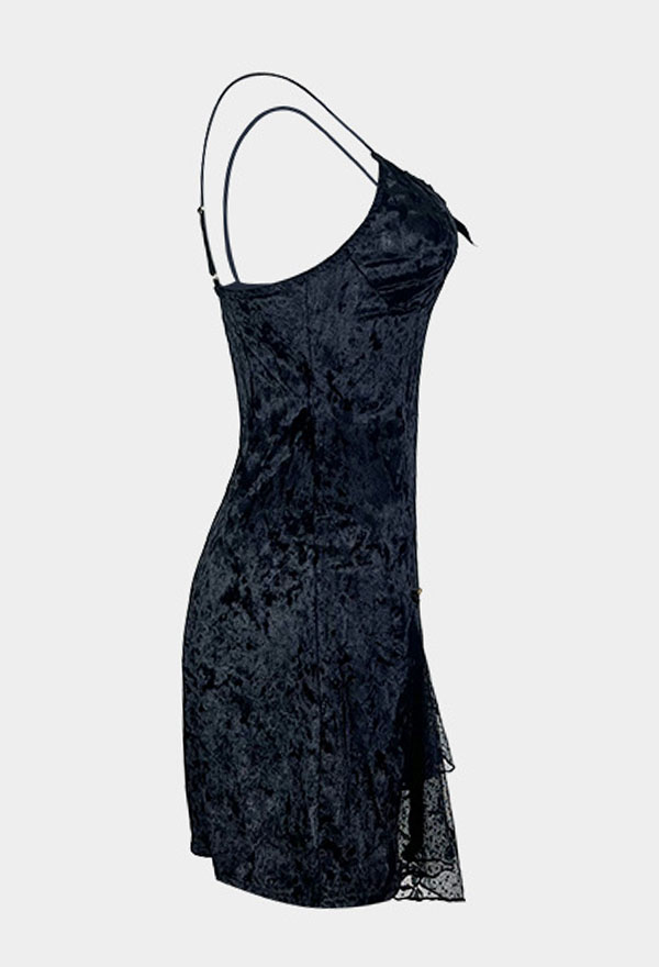 Gothic Style Sexy Dress Black Lace Suspenders Cami Dress