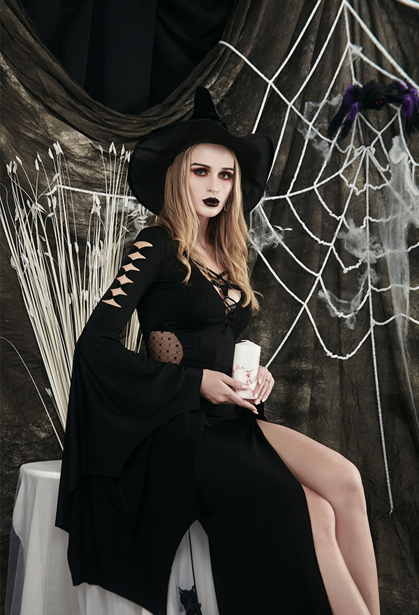 Halloween Balck Queen Vampire Gothic Victorian Masquerade Dress