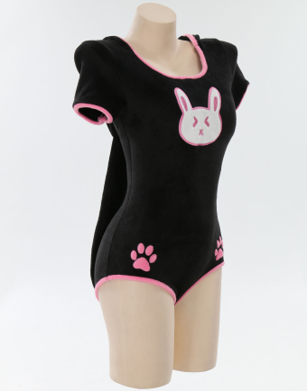 Cute Bunny Style Bodysuit Bunny Hat Romper Soft Homewear Onesie Pajamas