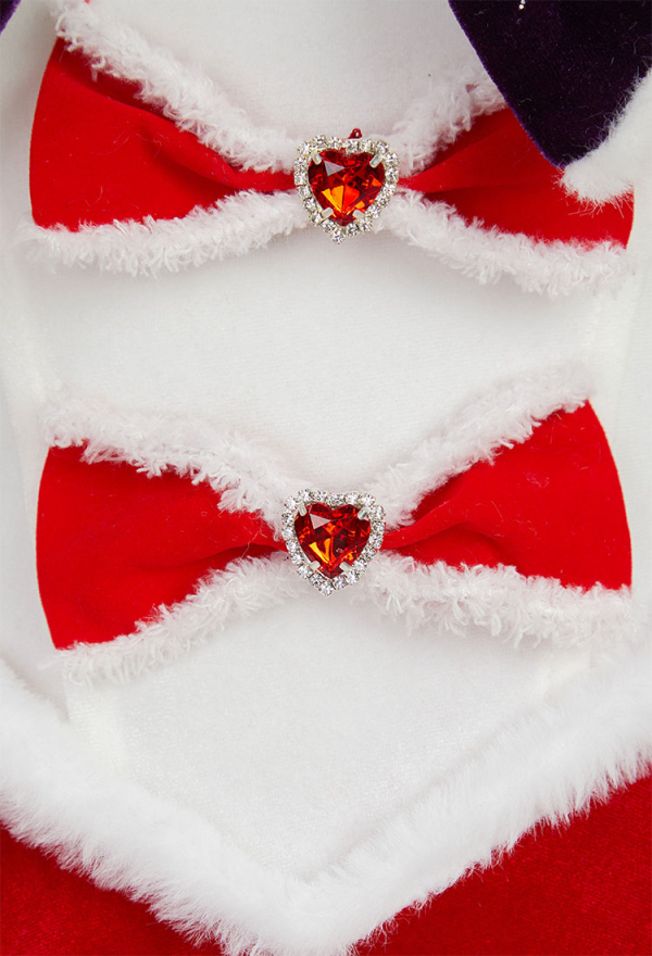 Sailor Mars Derivative Sexy Lingerie Suit Christmas Furry Bowknot Dress with Cape Hat