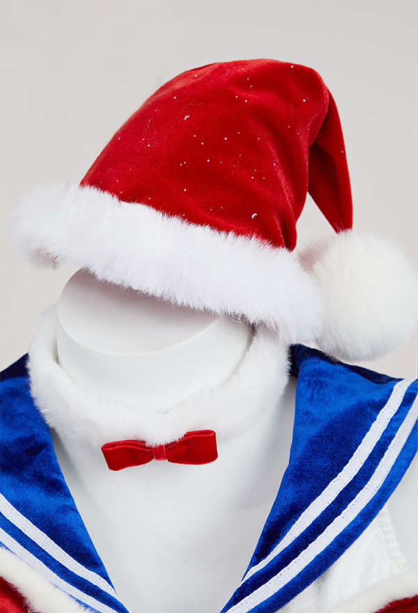 Usagi Tsukino Derivative Sexy Lingerie Costume Christmas Furry Bowknot Dress with Cape Hat