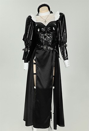 HOLY LOVE Gothic Dark Style Nun Costume Set Black and White Lingerie Set